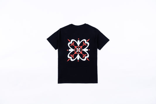 Diseño trasero de camiseta de manga corta unisex color negro